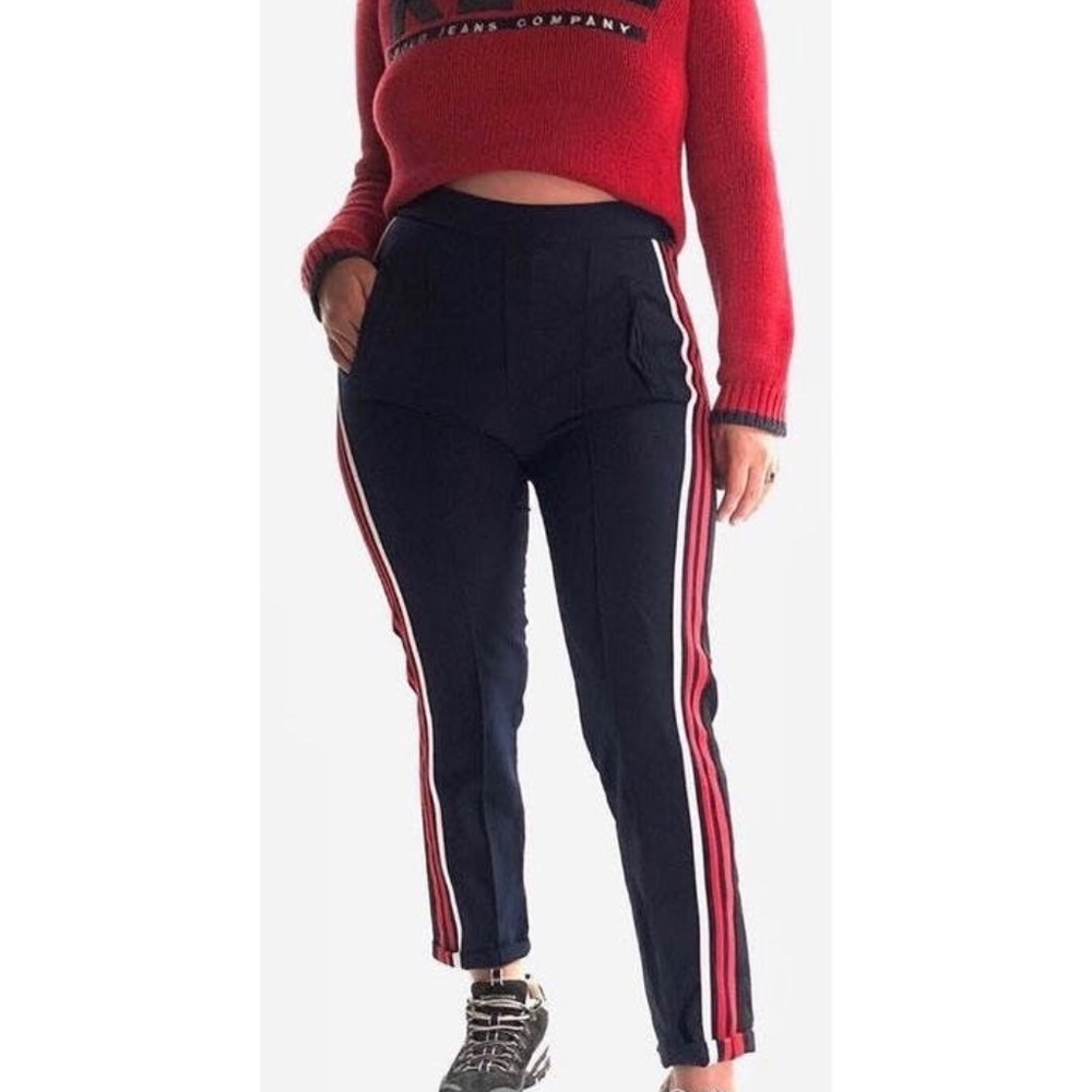 ZARA Blue Side Striped Tapered Joggers